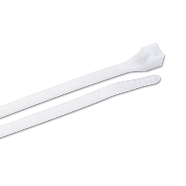 Gardner Bender 46-206 Cable Tie, 0.22 in Max Bundle Dia, Double-Lock Locking, Nylon, Natural, 6 in L, 100/BAG