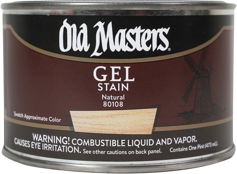 Old Masters 80108 Gel Stain, Natural, Liquid, 1 pt Can