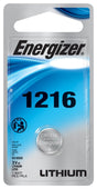 Energizer ECR1216BP Coin Cell Battery, 3 V Battery, 25 mAh, Lithium, Manganese Dioxide, Pack of 6