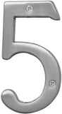 Hy-Ko Prestige Series BR-43SN/5 House Number, Character: 5, 4 in H Character, Nickel Character, Brass, Pack of 3