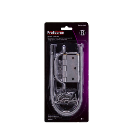 ProSource LR-115-PS Hinge Set, Galvanized Steel, Sliver, Galvanizes, 22-Piece, For: Wood Screen Doors