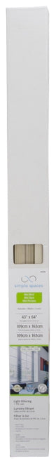 Simple Spaces PVCMB-13AA Blind, 64 in L, 43 in W, Vinyl, Alabaster, Pack of 4