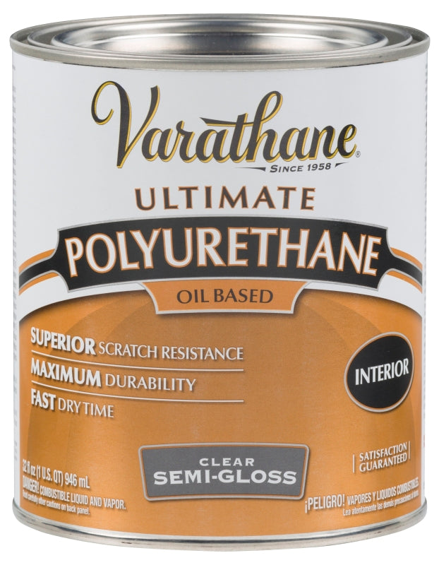 Varathane 6041H Polyurethane Floor Finish, Semi-Gloss, Liquid, Clear, 1 qt