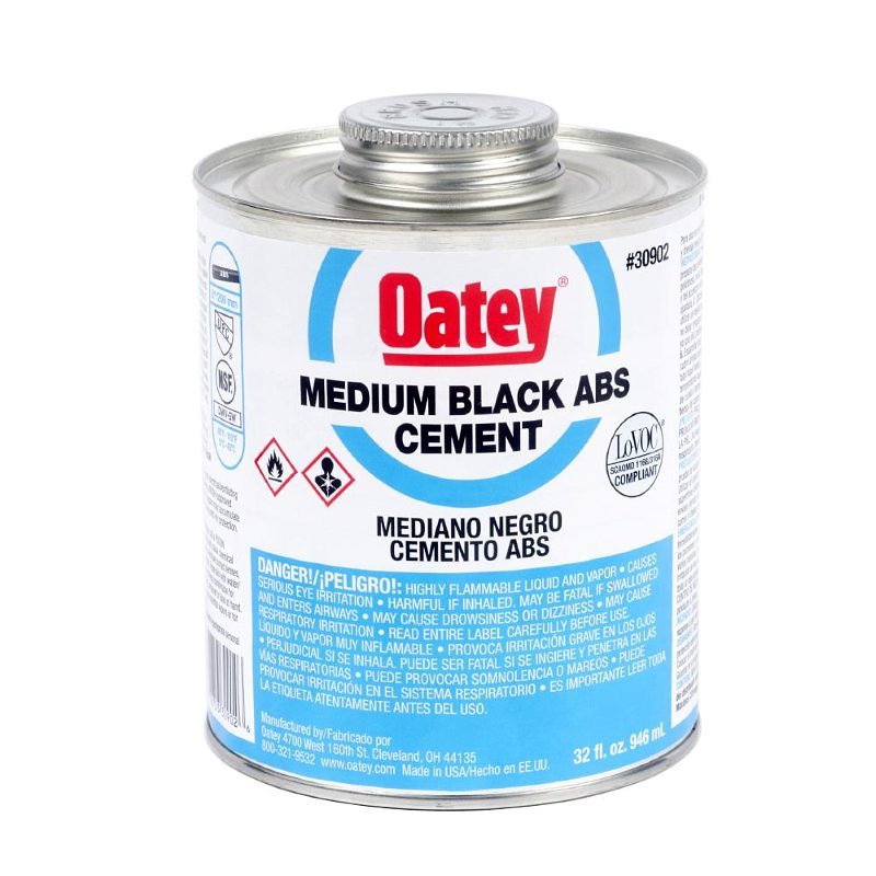 Oatey 30902 Medium-Bodied Fast Set Cement, 32 oz Can, Liquid, Black