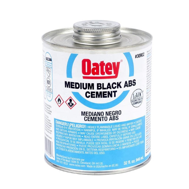 Oatey 30902 Medium-Bodied Fast Set Cement, 32 oz Can, Liquid, Black