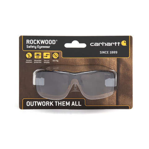 Carhartt Rockwood Anti-Fog Safety Glasses Gray Lens Black Frame 1 pc