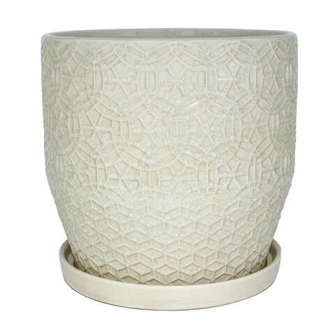 Trendspot Rivage 9.9 in. H X 9.9 in. W X 9.9 in. D X 10 in. D Ceramic Planter White, Pack of 2