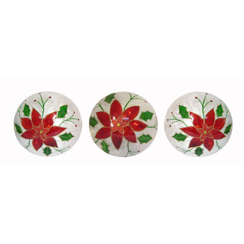 CTM International Multicolored Poinsettia Lighted Ornament