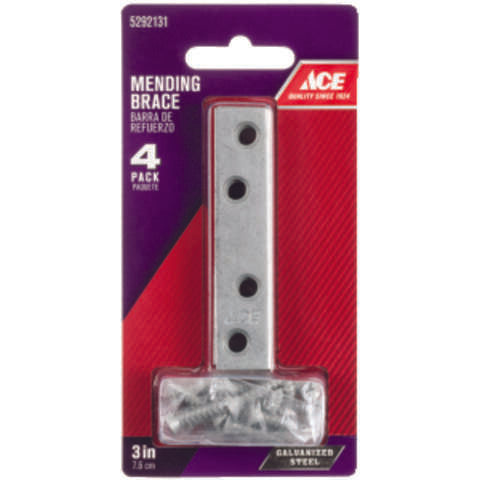 Ace 3 in. H X 0.625 in. W X .85 in. L Galvanized Steel Mending Brace