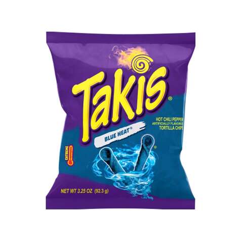 Takis Blue Heat Tortilla Chips 3.25 oz Bagged, Pack of 6