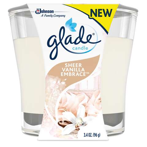 Glade Cream Pure Vanilla Joy Scent Jar Air Freshener Candle 3.4 oz, Pack of 6