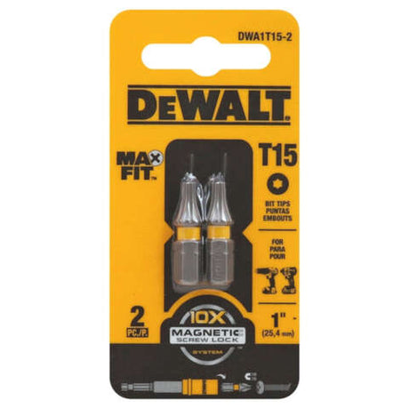 DeWalt Max Fit Torx T15 X 1 in. L Insert Bit S2 Tool Steel 2 pc