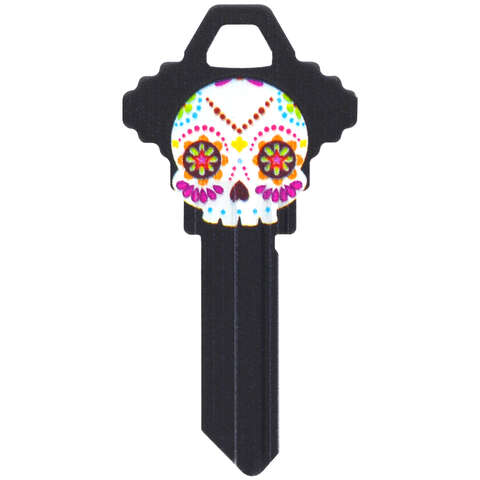 Hillman Wackey Sugar Skull House/Office Universal Key Blank Single, Pack of 6