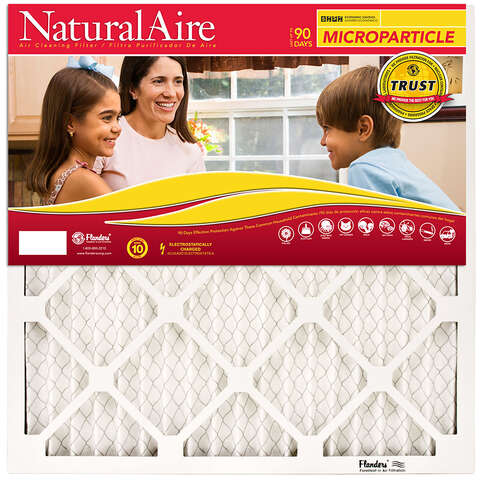 NaturalAire 12 in. W X 24 in. H X 1 in. D Synthetic 10 MERV Pleated Microparticle Air Filter 1 pk, Pack of 6