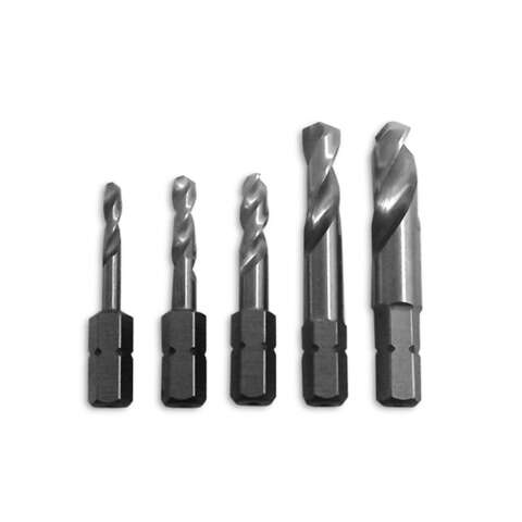 Milescraft High Speed Steel Stubby Drill Bit Set Hex Shank 5 pk