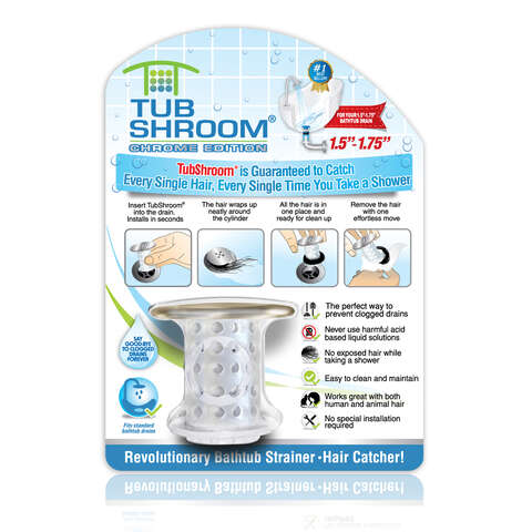 TubShroom Chrome Edition 1.75 in. Chrome Plastic No Clog Drain Stopper