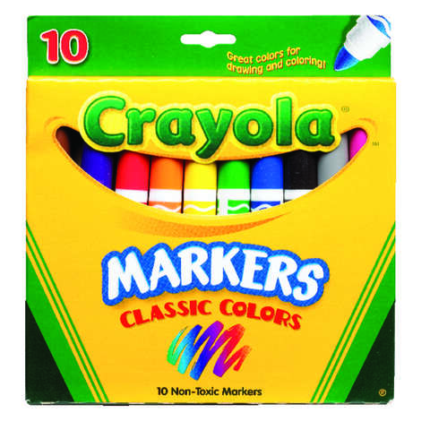 Crayola Classic Assorted Broad Tip Markers 10 pk