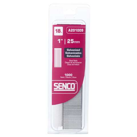 Senco 1 in. L X 18 Ga. Straight Strip Galvanized Brad Nails 1000 pk