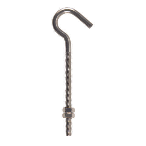 Hampton Medium Stainless Steel 6 in. L Clothesline Hook 160 lb 1 pk, Pack of 5