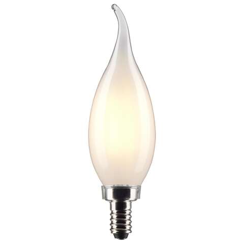 Satco CA10 (Flame Tip) E12 (Candelabra) Filament LED Bulb Soft White 40 Watt Equivalence 2 pk