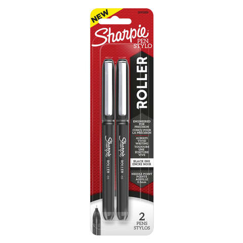 Sharpie Black Retractable Rollerball Pen 2 pk, Pack of 6