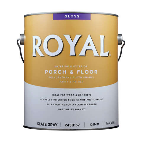 Royal Gloss Slate Gray Porch & Floor Alkyd Enamel 1 gal, Pack of 4