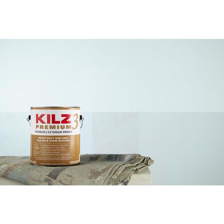 KILZ 3 Premium White Flat Water-Based Stain Blocking Primer 1 qt, Pack of 6