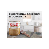 KILZ 3 Premium White Flat Water-Based Stain Blocking Primer 1 qt, Pack of 6