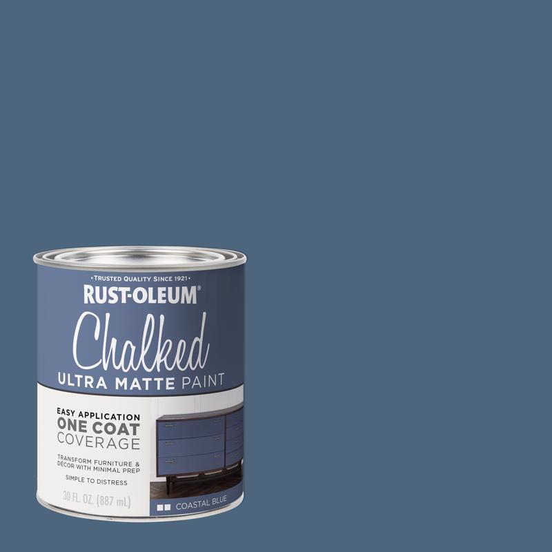 Rust-Oleum Chalked Ultra Matte Coastal Blue Water-Based Chalk Paint 30 oz, Pack of 2