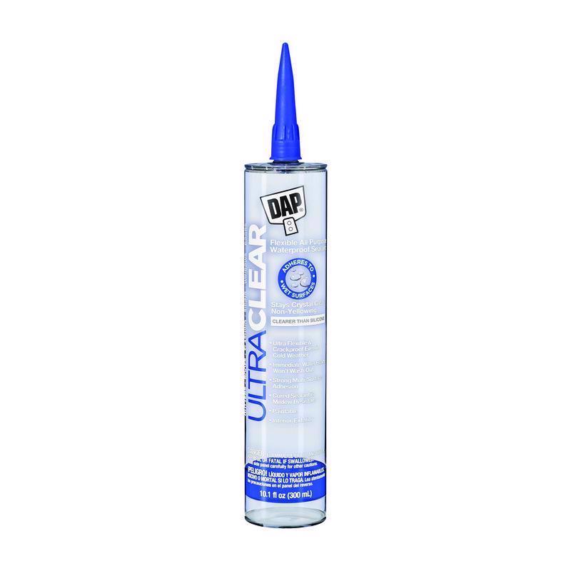 DAP Ultra Clear Clear Synthetic Rubber All Purpose Waterproof Sealant 10.1 oz, Pack of 12