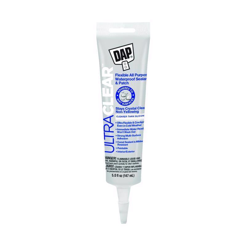 DAP Ultra Clear Synthetic Rubber All Purpose Waterproof Sealant 5 oz, Pack of 15