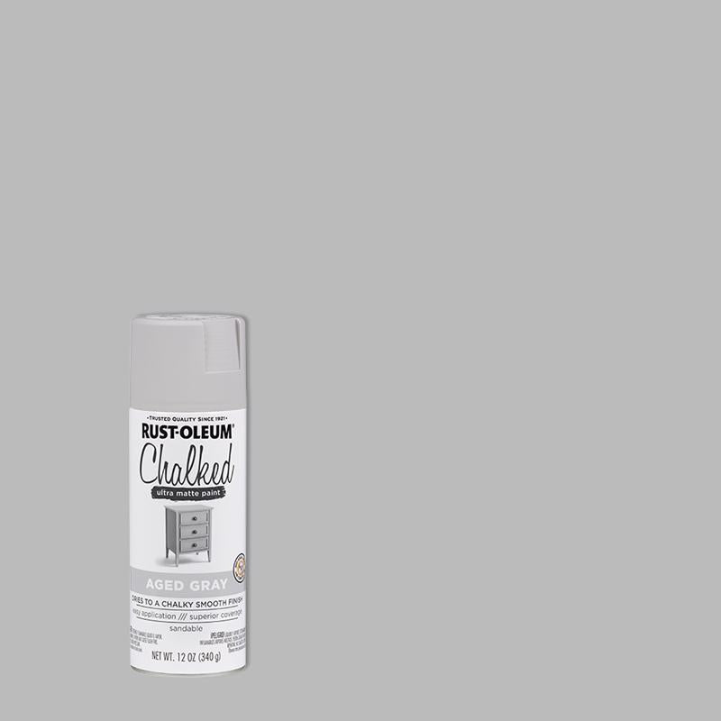 Rust-Oleum Chalked Ultra Matte Aged Gray Oil-Based Acrylic Sprayable Chalk Paint 12 oz