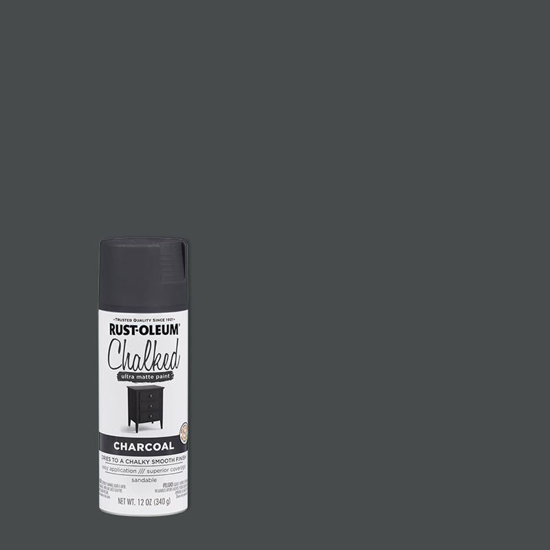 Rust-Oleum Chalked Ultra Matte Charcoal Oil-Based Acrylic Sprayable Chalk Paint 12 oz