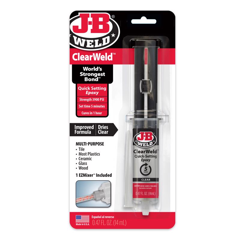 J-B Weld Clear Weld High Strength Epoxy Clear Syringes 0.47 oz