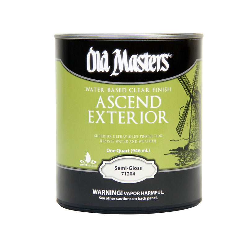 Old Masters Ascend Exterior Semi-Gloss Clear Water-Based Finish 1 qt, Pack of 4