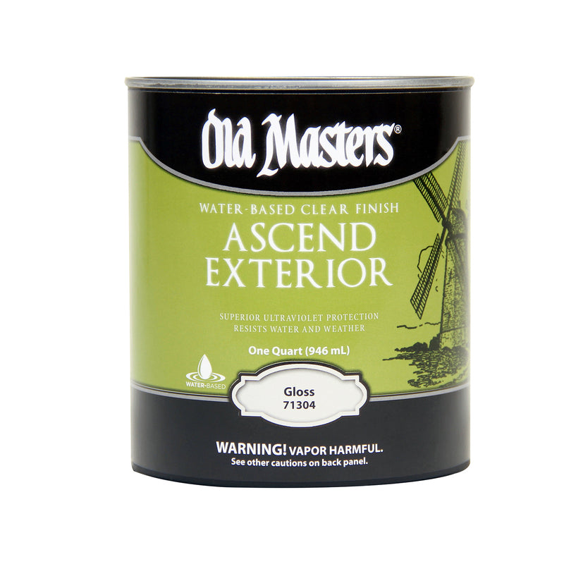 Old Masters Ascend Exterior Gloss Clear Water-Based Finish 1 qt, Pack of 4