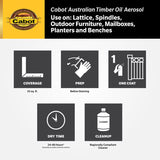 Cabot Australian Timber Oil Aerosol Transparent Natural Oil-Based Australian Timber Oil 12 oz, Pack of 6
