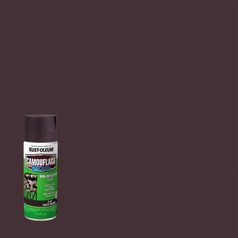 Rust-Oleum Specialty Flat Earth Brown Camouflage Spray Paint 12 oz, Pack of 6