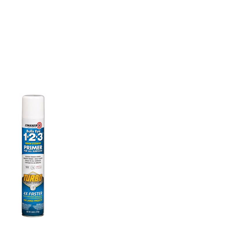 Zinsser Bulls Eye 123 Turbo Bright White Oil-Based Alkyd Oil Primer 26 oz, Pack of 6