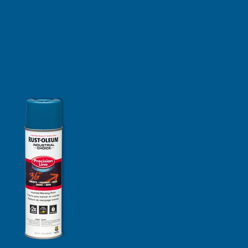 Rust-Oleum Industrial Choice Caution Blue Inverted Marking Paint 17 oz, Pack of 6