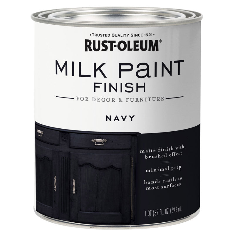 Rust-Oleum Matte Navy Water-Based Acrylic Milk Paint 1 qt, Pack of 2