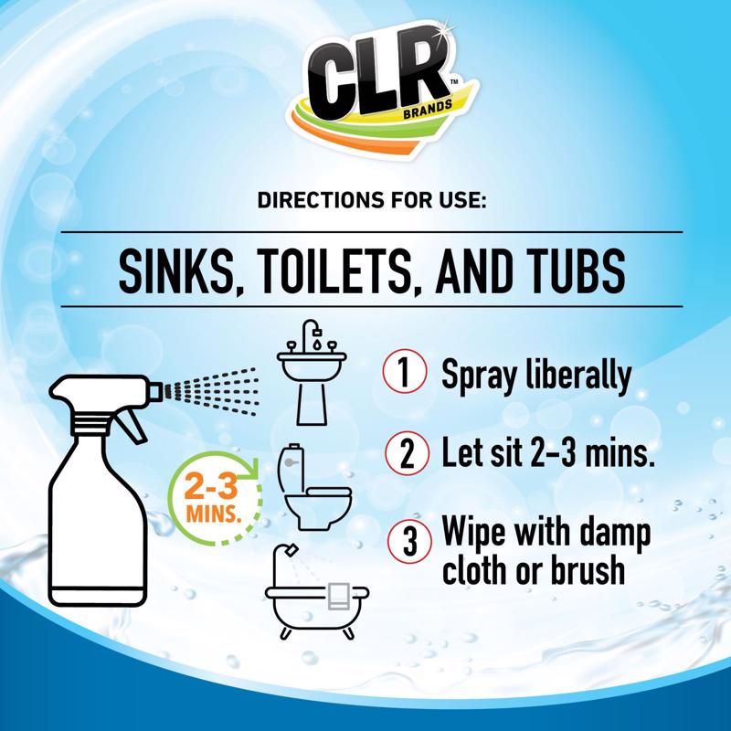 CLR Fresh Scent Bathroom Cleaner 26 oz Liquid, Pack of 6