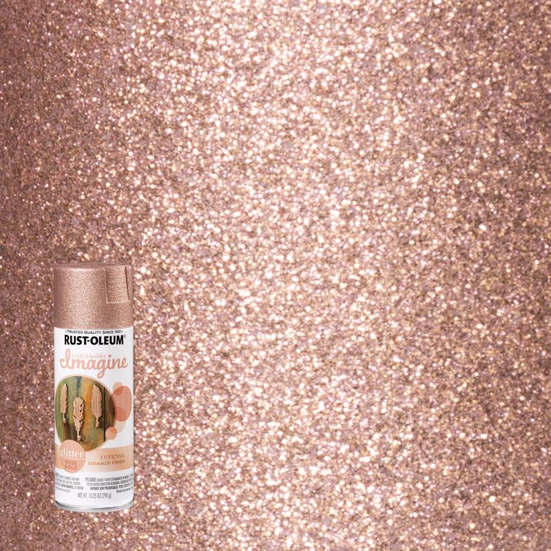 Rust-Oleum Imagine Glitter Rose Gold Spray Paint 10.25 oz, Pack of 4