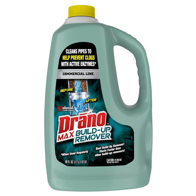 Drano Max Build-Up 00388 Clog Remover, Liquid, Green, Pleasant, 60 oz Bottle, Pack of 4