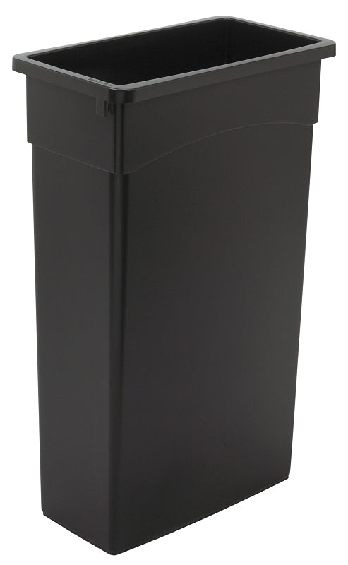 Continental Commercial 8322BK Trash Receptacle, 23 gal Capacity, Plastic, Black