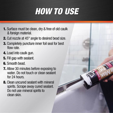 DAP Silicone Max White Silicone Kitchen and Bath Sealant 10.1 oz, Pack of 12