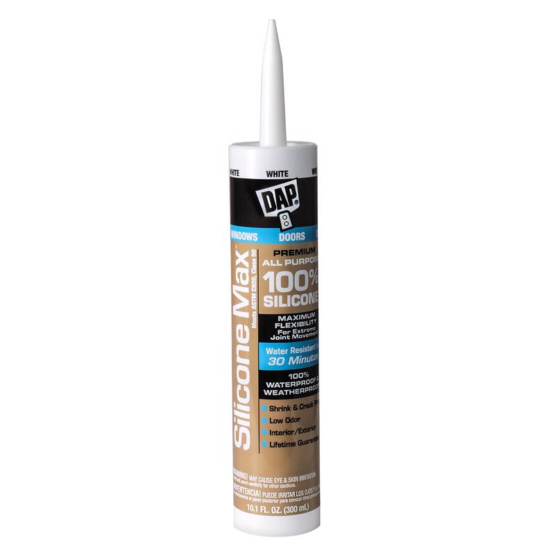 DAP Silicone Max White Silicone All Purpose Sealant 10.1 oz, Pack of 12