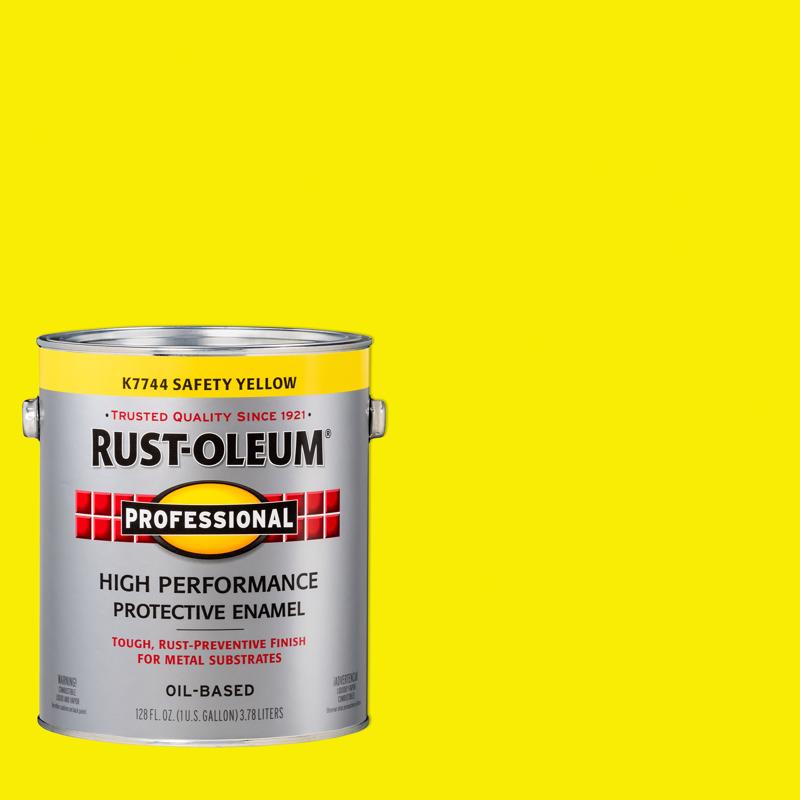 Rust-Oleum Gloss Safety Yellow Oil-Based Protective Enamel Exterior and Interior 1 gal, Pack of 2