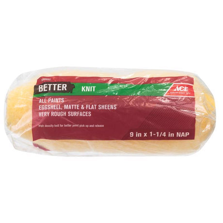 Ace Better Knit 9 in. W X 1-1/4 in. Paint Roller Cover 1 pk, Pack of 6