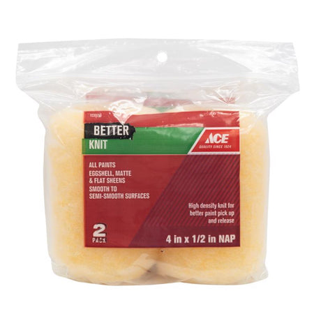 Ace Better Knit 4 in. W X 1/2 in. Paint Roller Cover 2 pk